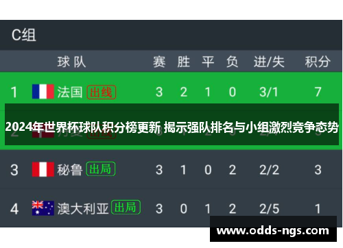 2024年世界杯球队积分榜更新 揭示强队排名与小组激烈竞争态势