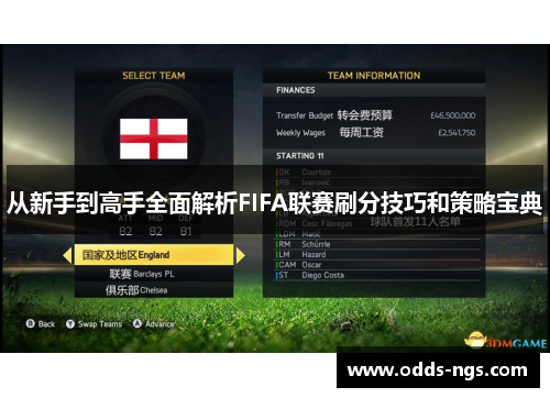 从新手到高手全面解析FIFA联赛刷分技巧和策略宝典