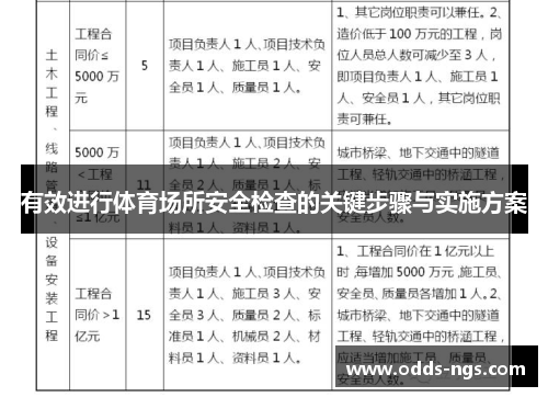 有效进行体育场所安全检查的关键步骤与实施方案
